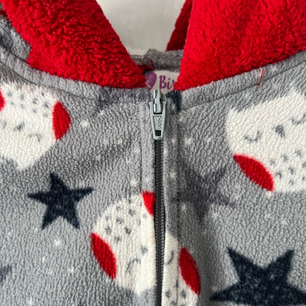 Bella & Birdie Hooded Footless Pajama Onesie | Size 7–8 - Picture 3 of 7